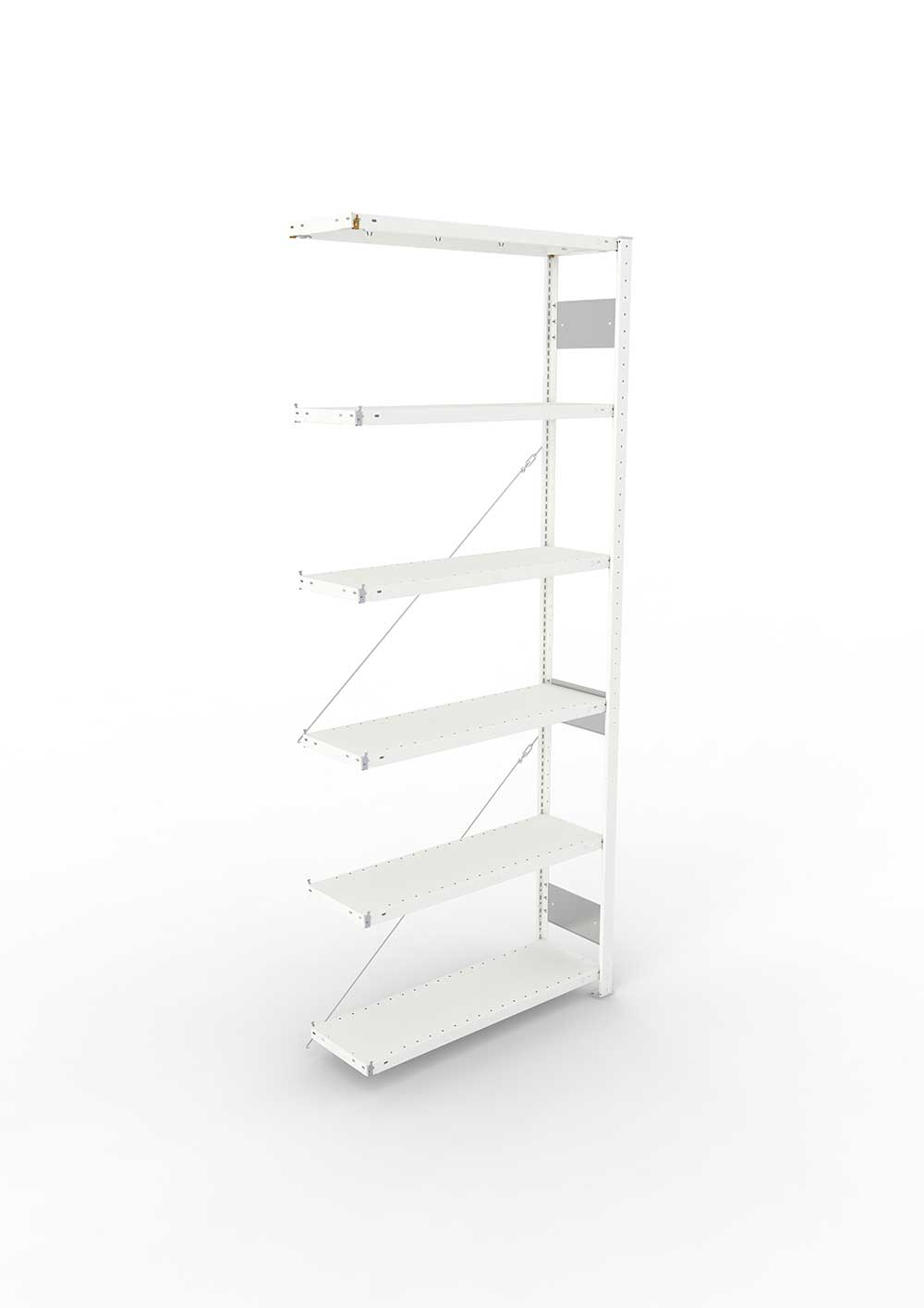 Metallregal Pro-Flex Stecksystem Anbauregal – 250×100×30 cm, 150 kg, RAL 7035, 6 Böden
