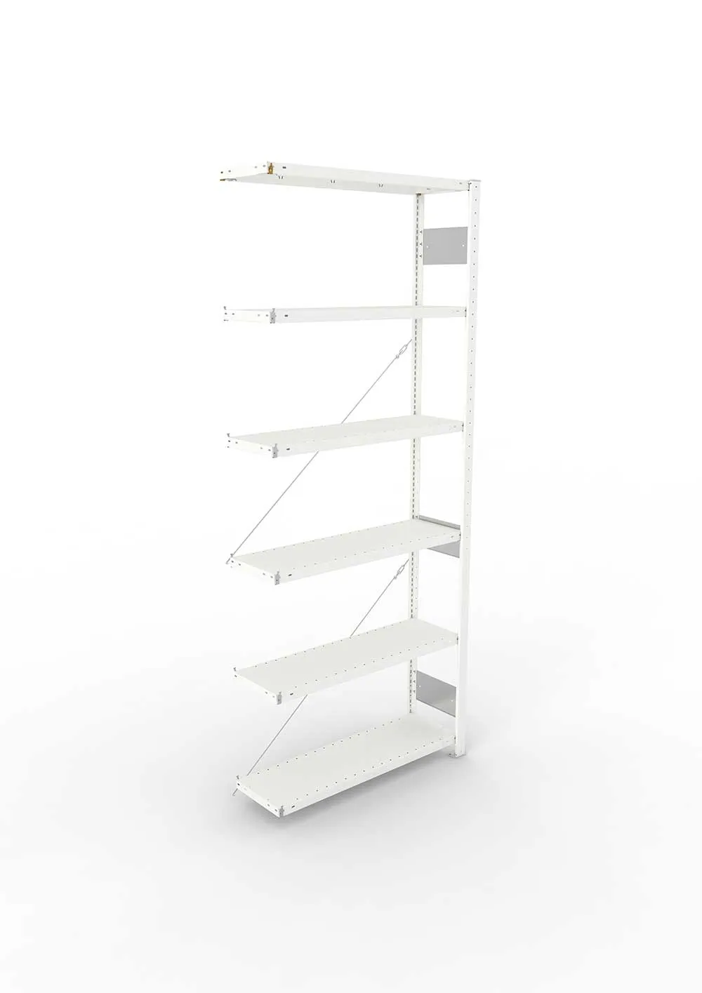 Metallregal Pro-Flex Stecksystem Anbauregal – 250×100×30 cm, 150 kg, RAL 7035, 6 Böden
