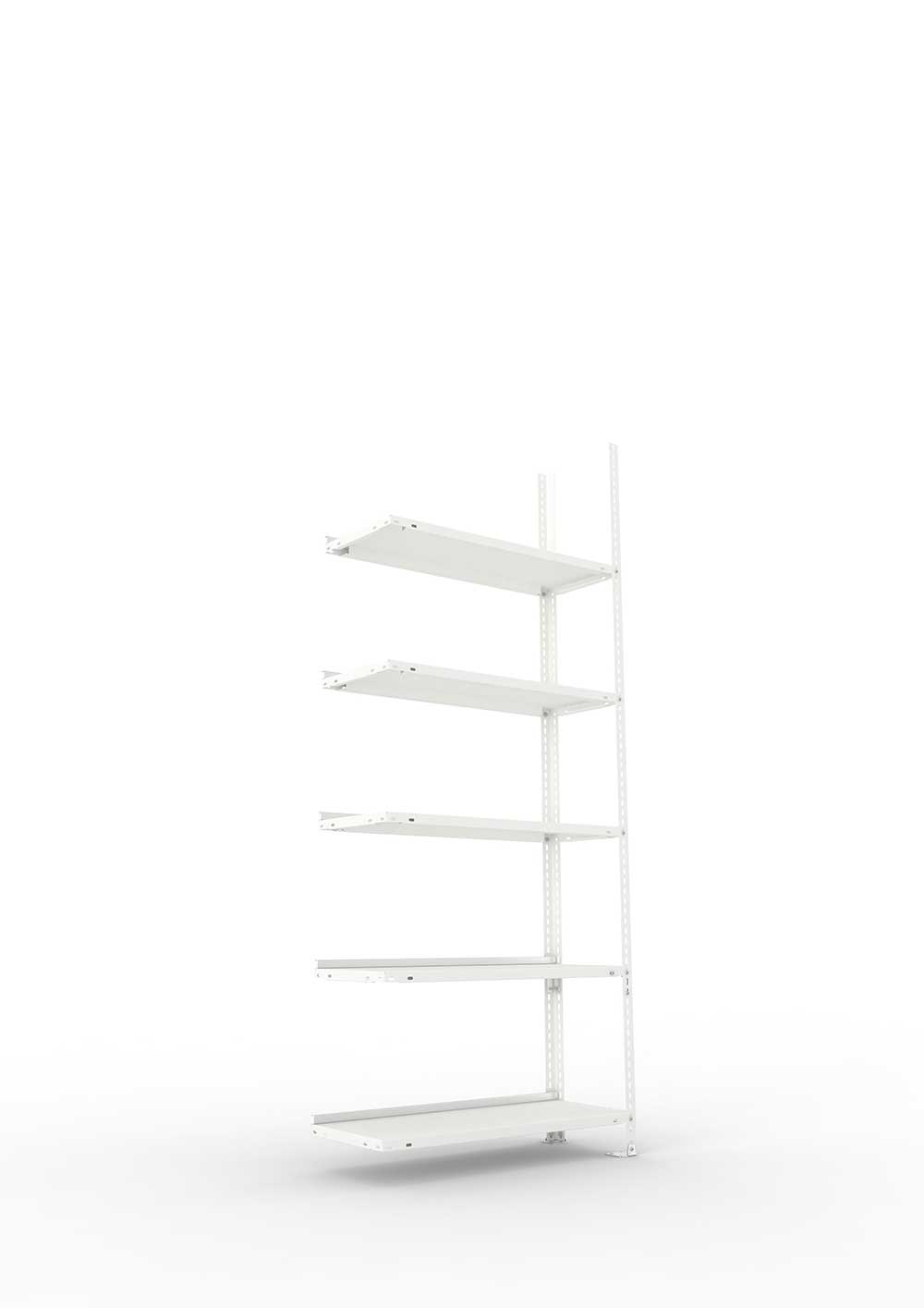 Büroregal Aktenregal AR 1850 x 750 x 300 RAL 7035 kpl. mit 5 Böden ohne Abdeckboden - einseitig – detaillierte Produktabbildung