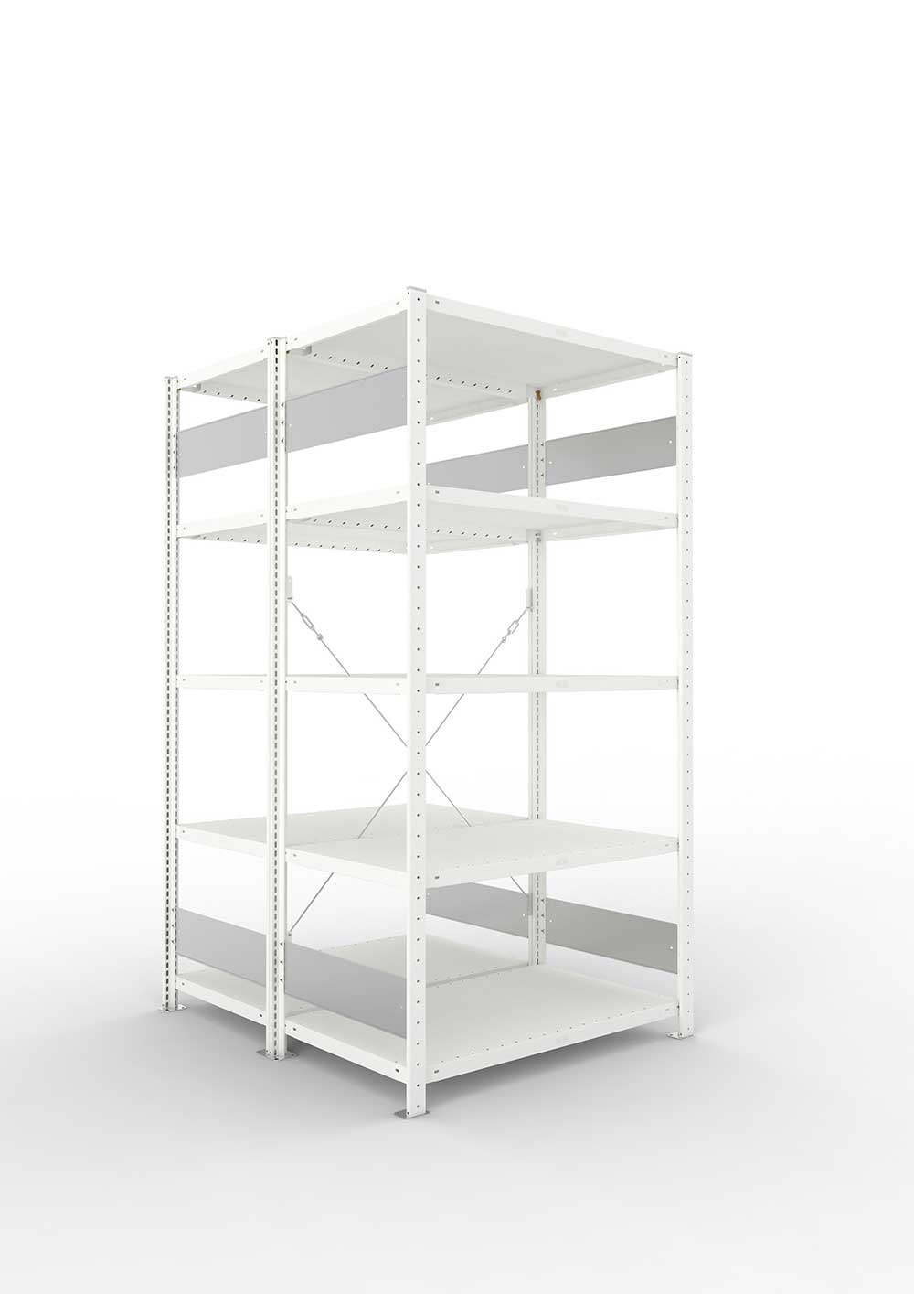 Metallregal Pro-Flex Stecksystem Doppelgrundregal – 200×100×60 cm, 230 kg, RAL 7035