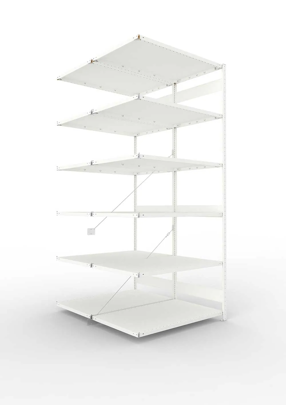 Metallregal Pro-Max Stecksystem Doppelanbauregal – 300×130×80 cm, 230 kg, RAL 7035
