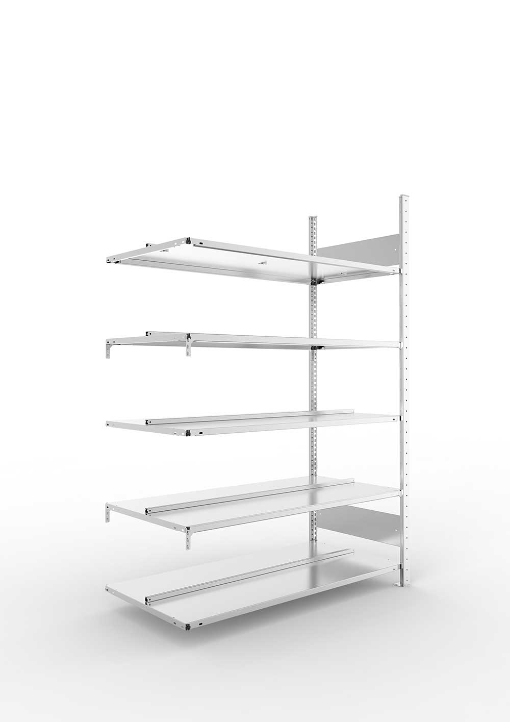 Büroregal Pro-Flex Stecksystem Anbauregal – 185×125×60 cm, verzinkt, doppelseitig