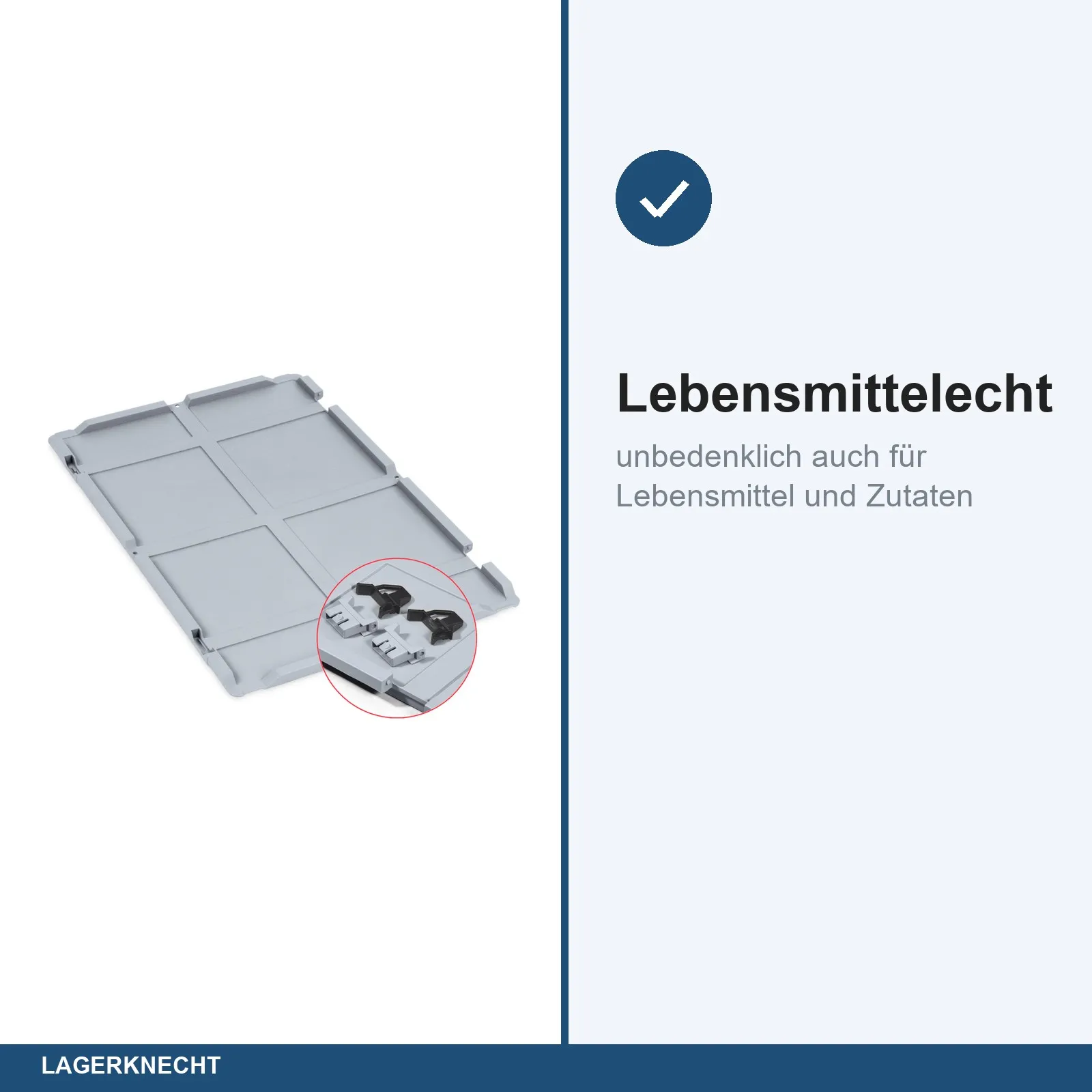 Scharnierdeckel Set Eurobox NextGen – 600 x 400, inkl. 2 schwarze Schiebeschnappverschlüsse