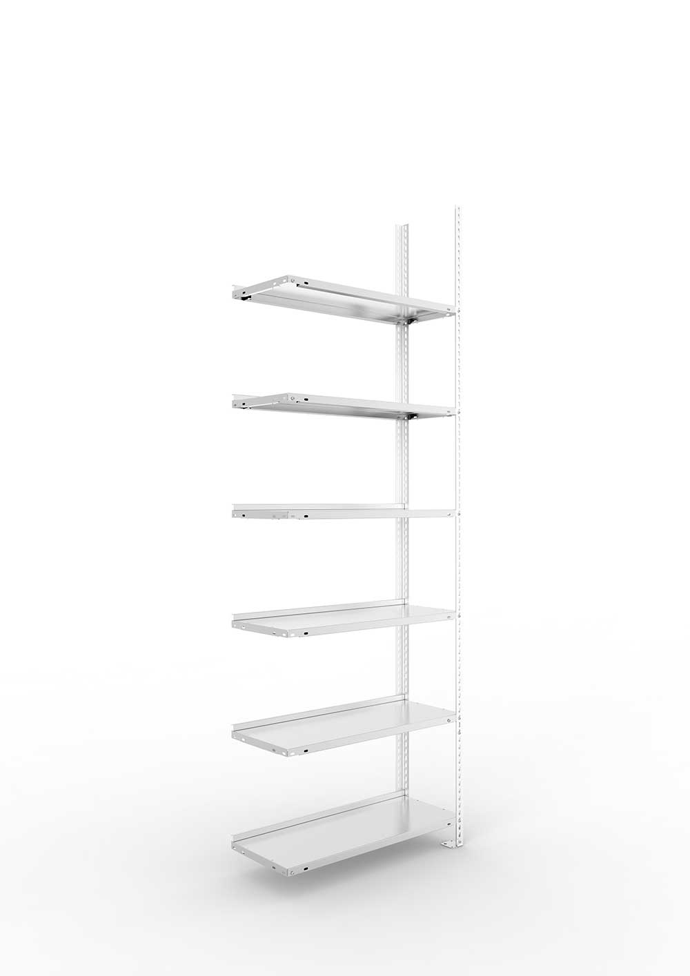 Büroregal Pro Schraubsystem Anbauregal – 220×75×30 cm, verzinkt