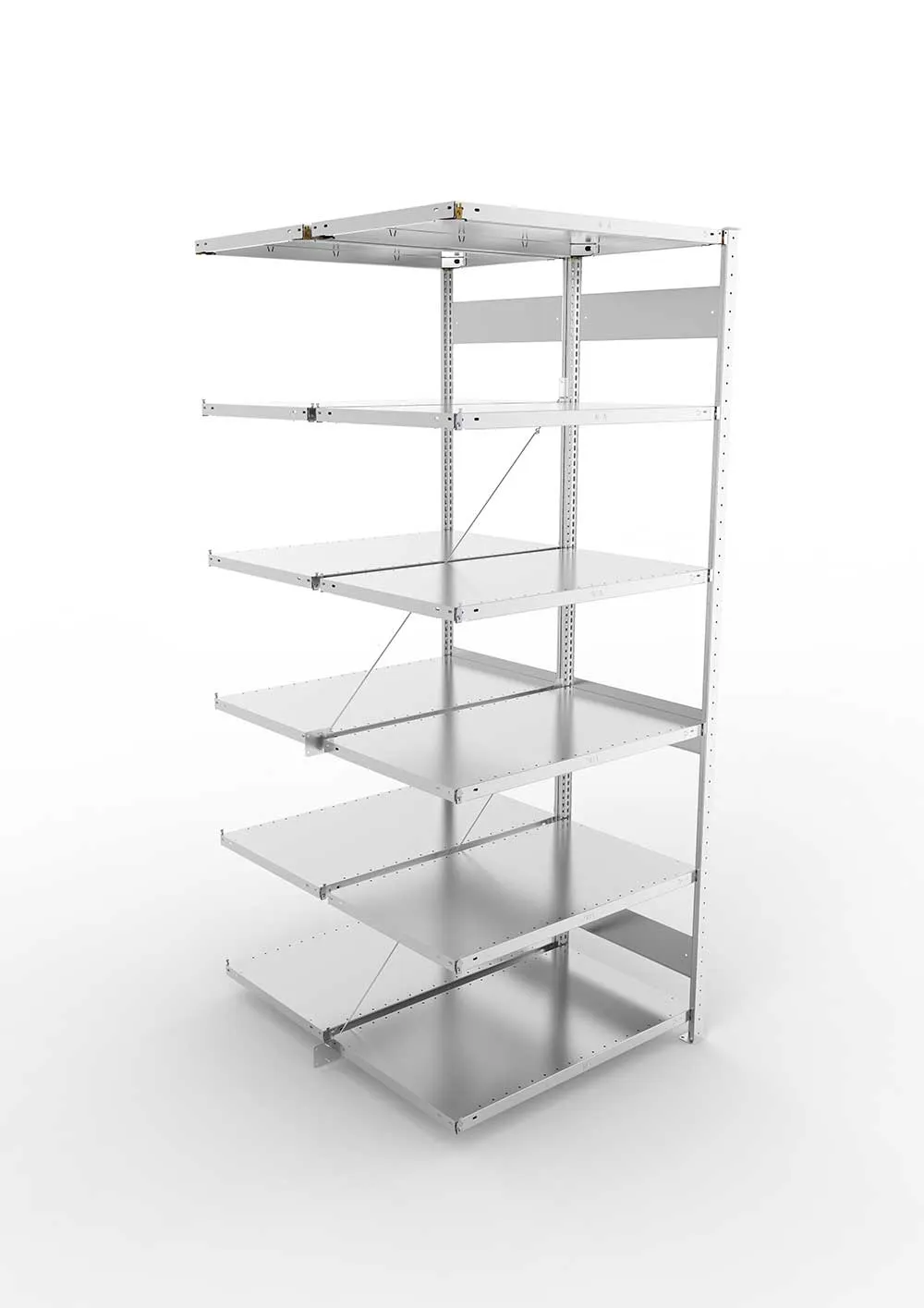 Metallregal Pro-Max Stecksystem Doppelanbauregal – 250×100×60 cm, 150 kg, verzinkt