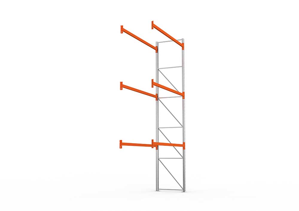 Palettenregal Anbaumodul – 550×278×110 cm, bis 500 kg, 4 Ebenen