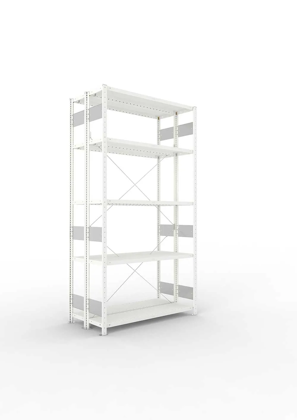 Metallregal Pro-Flex Stecksystem Doppelgrundregal – 250×130×30 cm, 230 kg, RAL 7035