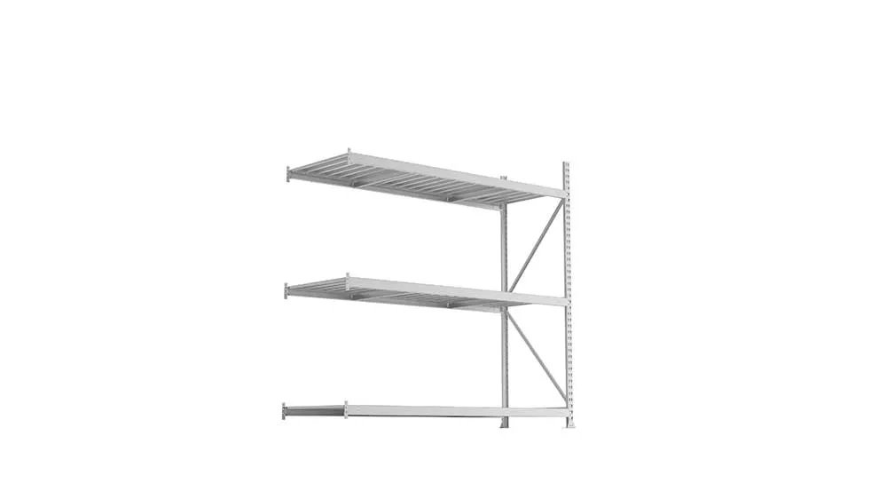 Weitspannregal Anbauregal 220×220×80 cm – Stahlpaneele, verzinkt