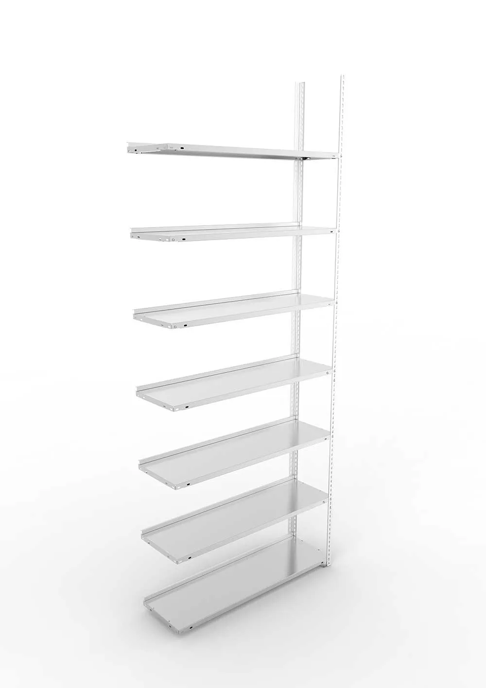Büroregal Pro Schraubsystem Anbauregal – 250×100×30 cm, verzinkt, einseitig