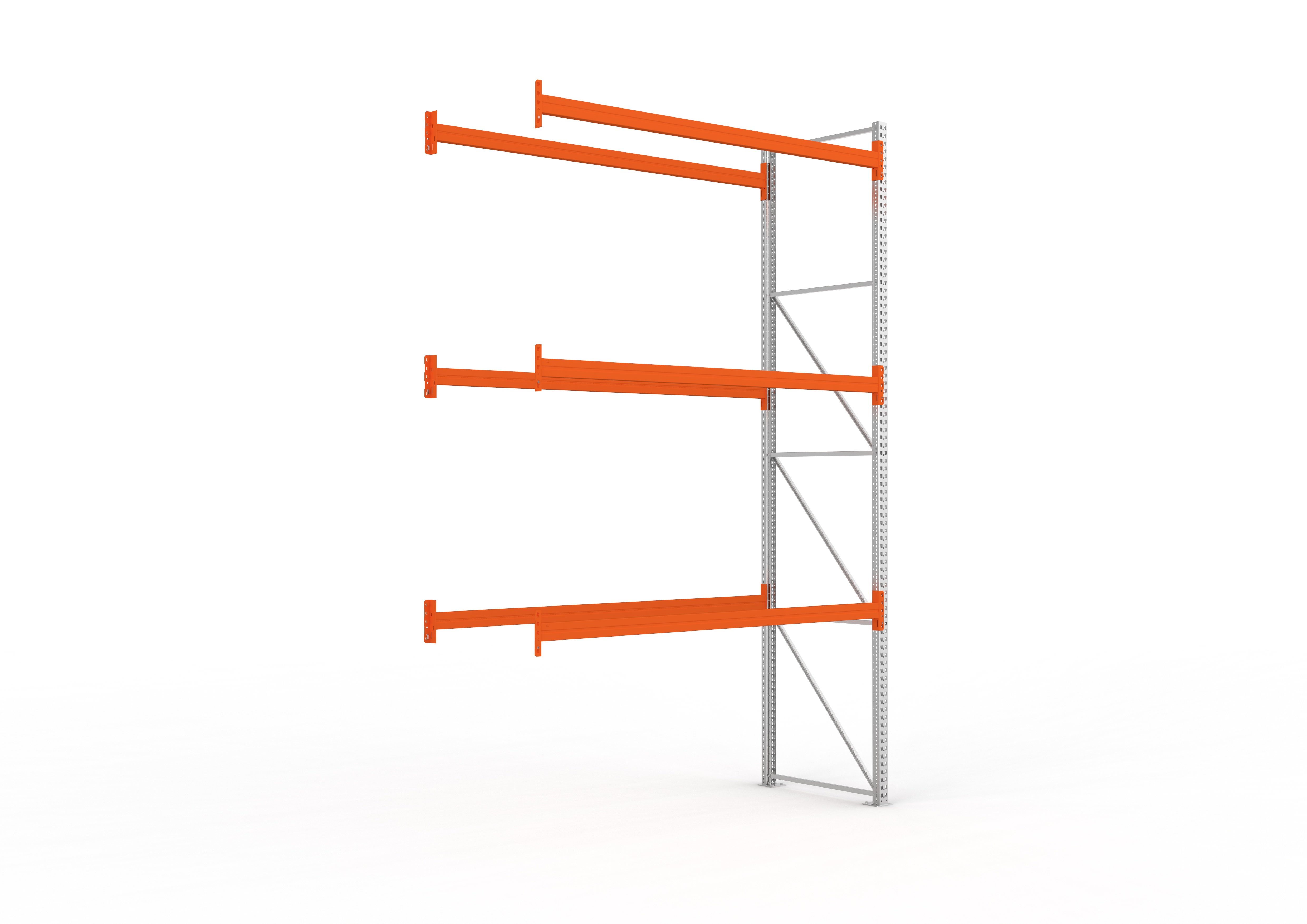 Palettenregal Anbaumodul – 440×278×110 cm, bis 800 kg, 4 Ebenen