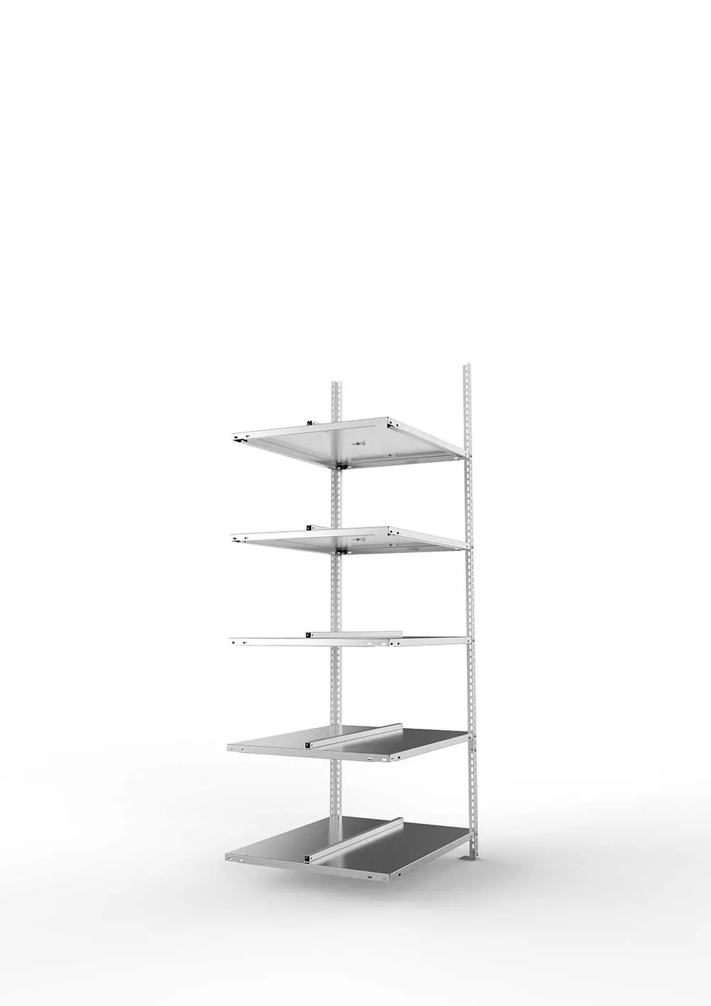 Büroregal Pro Schraubsystem Anbauregal – 185×75×60 cm, verzinkt