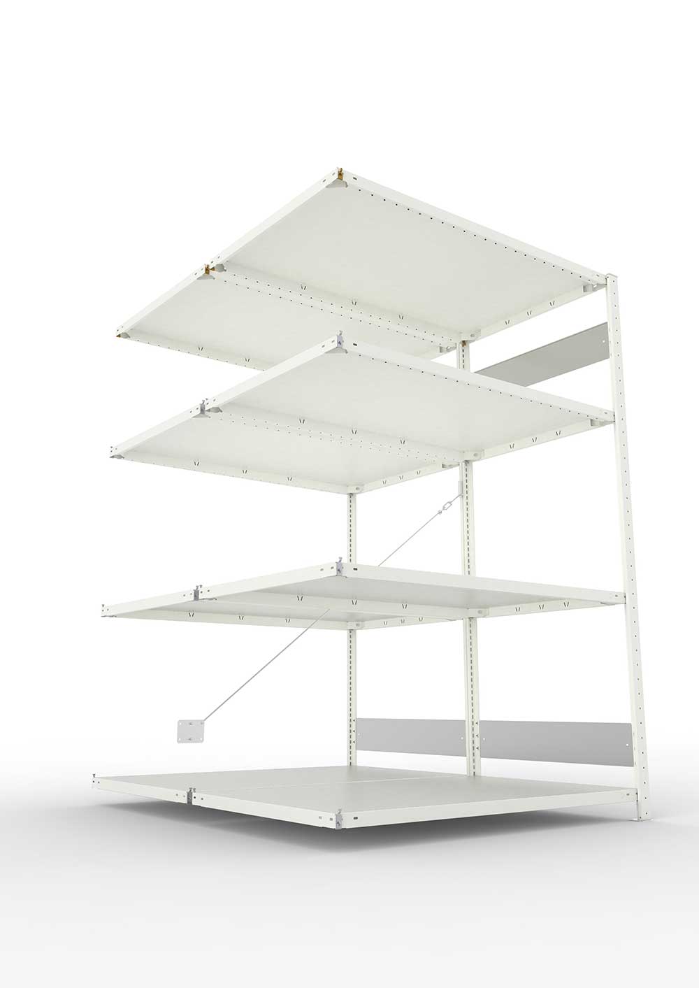 Metallregal Pro-Flex Stecksystem Doppelanbauregal – 200×130×80 cm, 230 kg, RAL 7035
