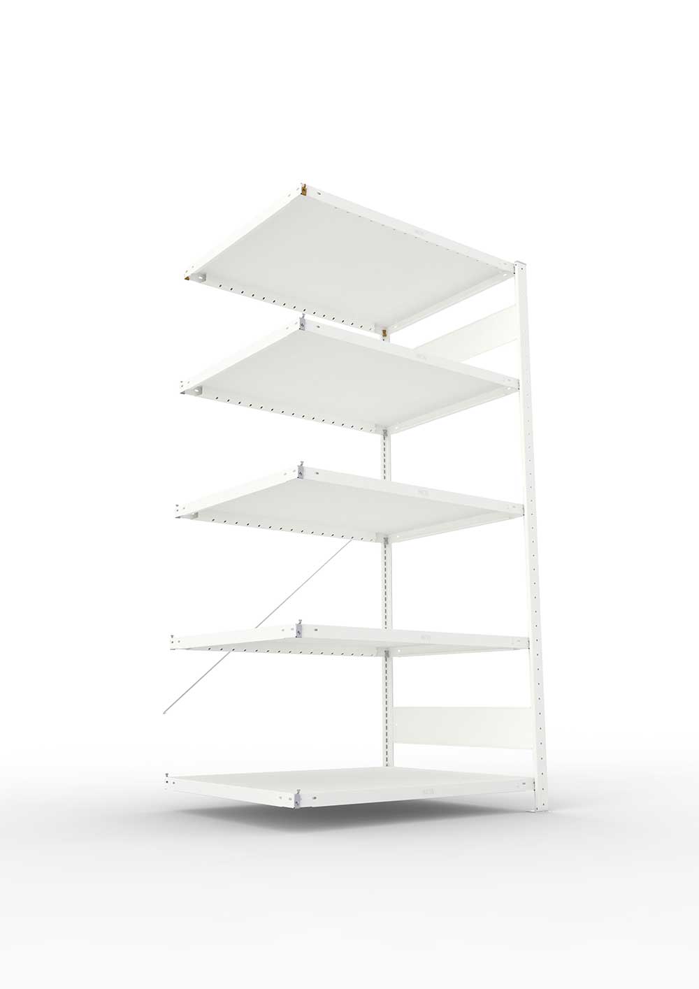 Metallregal Pro-Max Stecksystem Anbauregal – 200×100×80 cm, 230 kg, RAL 7035, 5 Böden