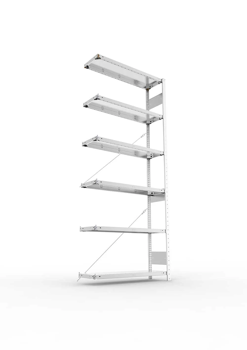 Kellerregal Pro-Flex Stecksystem Anbauregal – 250×100×30 cm, 150 kg, verzinkt, 6 Böden