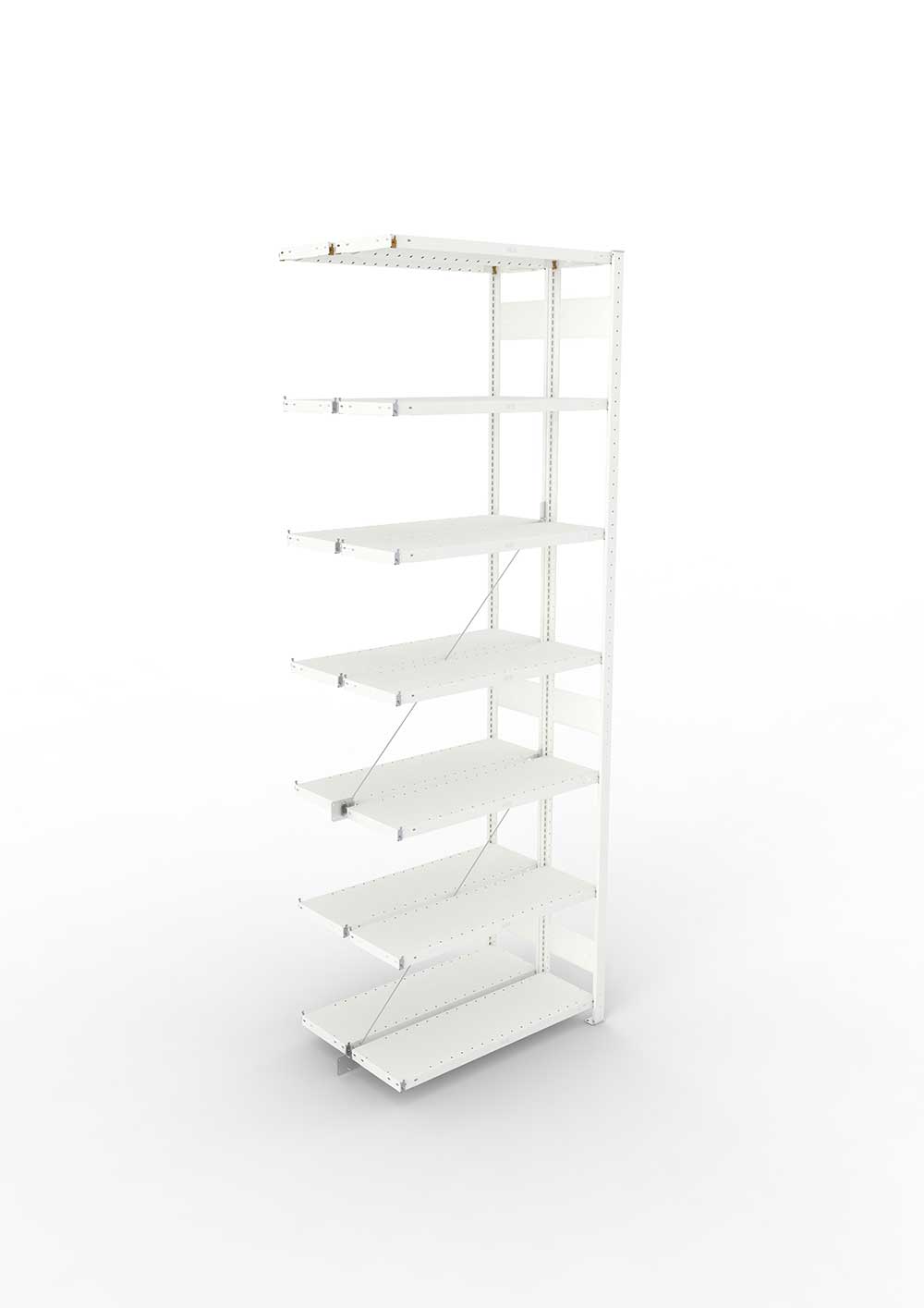 Metallregal Pro-Max Stecksystem Doppelanbauregal – 300×100×30 cm, 230 kg, RAL 7035