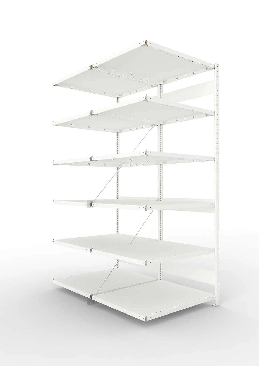 Metallregal Pro-Max Stecksystem Doppelanbauregal – 250×100×80 cm, 230 kg, RAL 7035