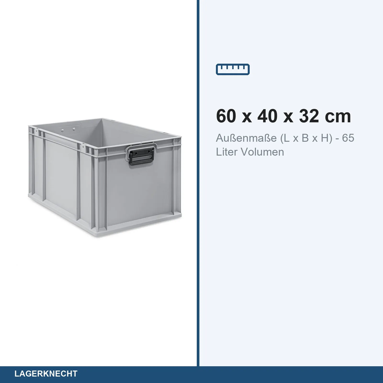 Eurobox 60x40x32 cm mit Scharnierdeckel, NextGen Portable Duo
