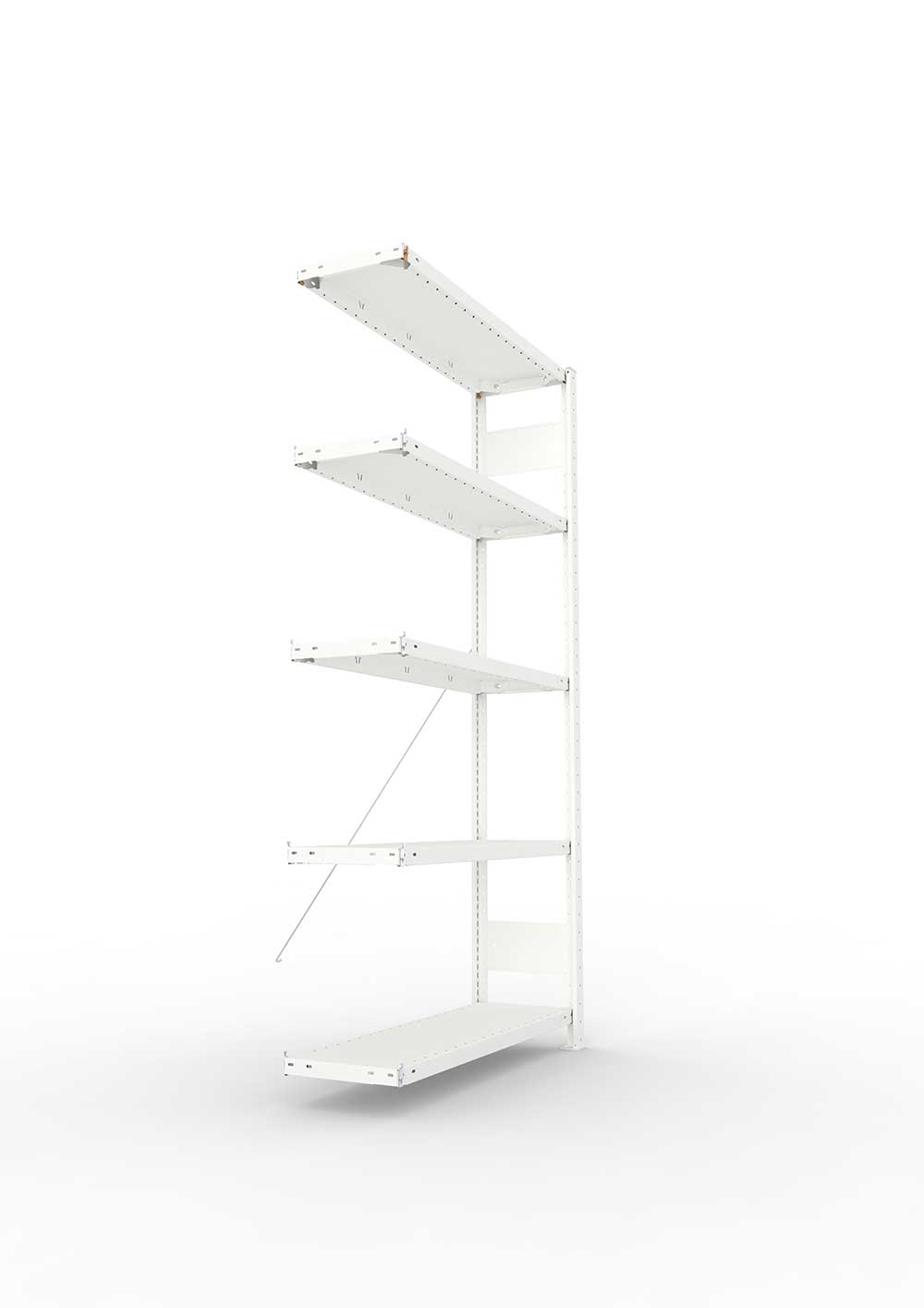 Metallregal Pro-Max Stecksystem Anbauregal – 200×100×30 cm, 150 kg, RAL 7035, 5 Böden