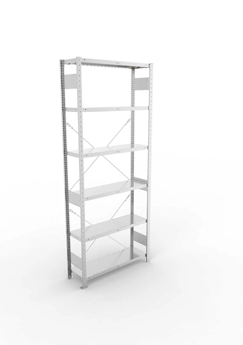 Metallregal Pro-Max Stecksystem Grundregal – 250×100×30 cm, 230 kg, verzinkt, 6 Böden