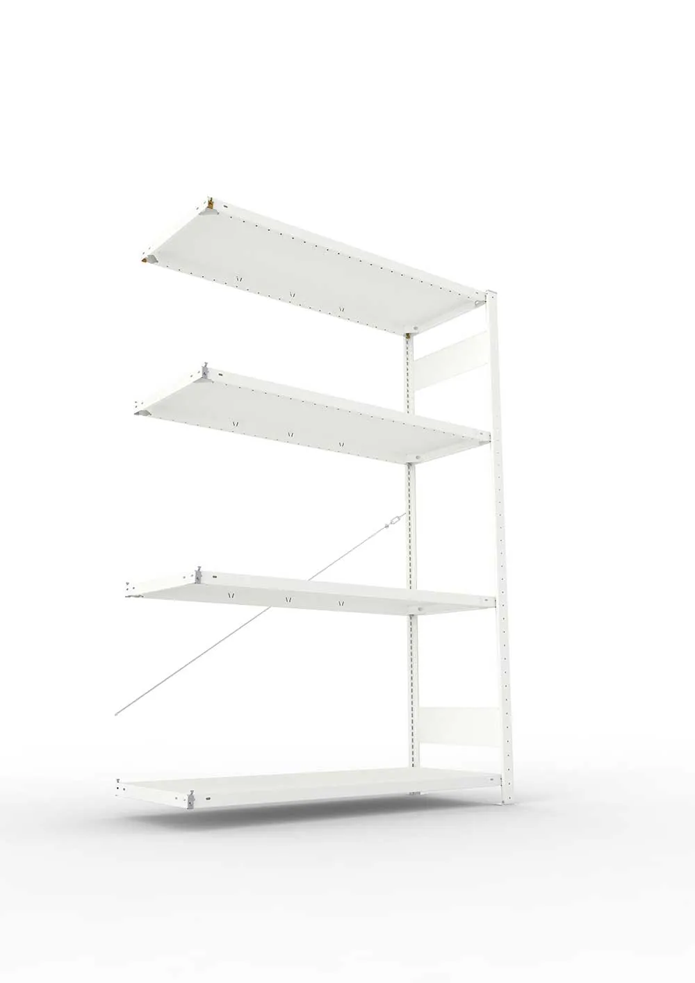 Metallregal Pro-Max Stecksystem Anbauregal – 200×130×50 cm, 230 kg, RAL 7035, 4 Böden