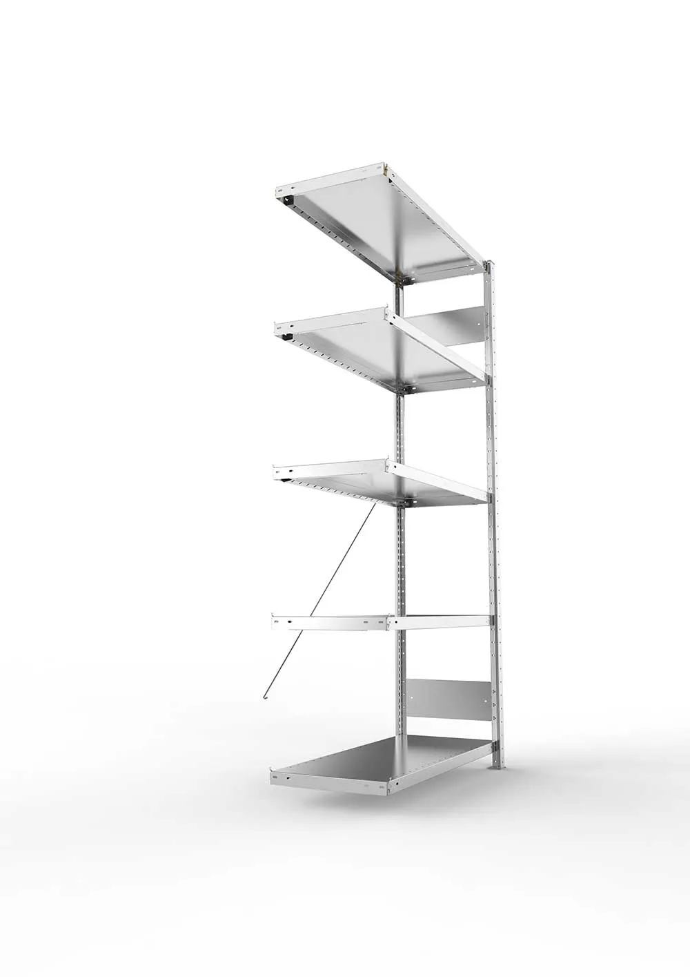 Kellerregal Pro-Flex Stecksystem Anbauregal – 200×100×40 cm, 230 kg, verzinkt, 5 Böden