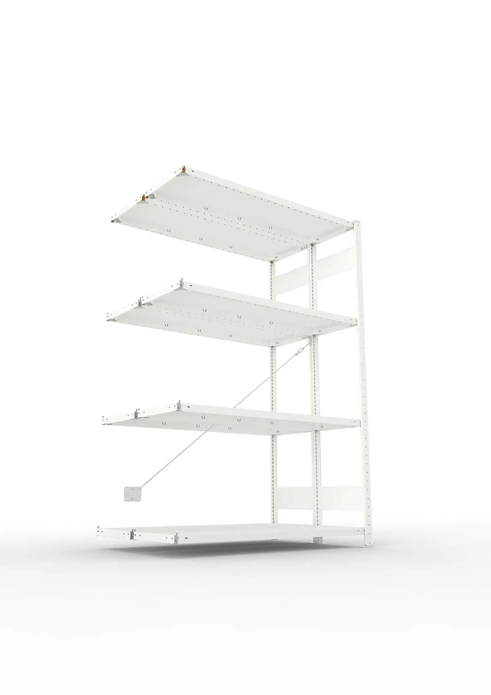 Metallregal Pro-Max Stecksystem Doppelanbauregal – 200×130×40 cm, 230 kg, RAL 7035