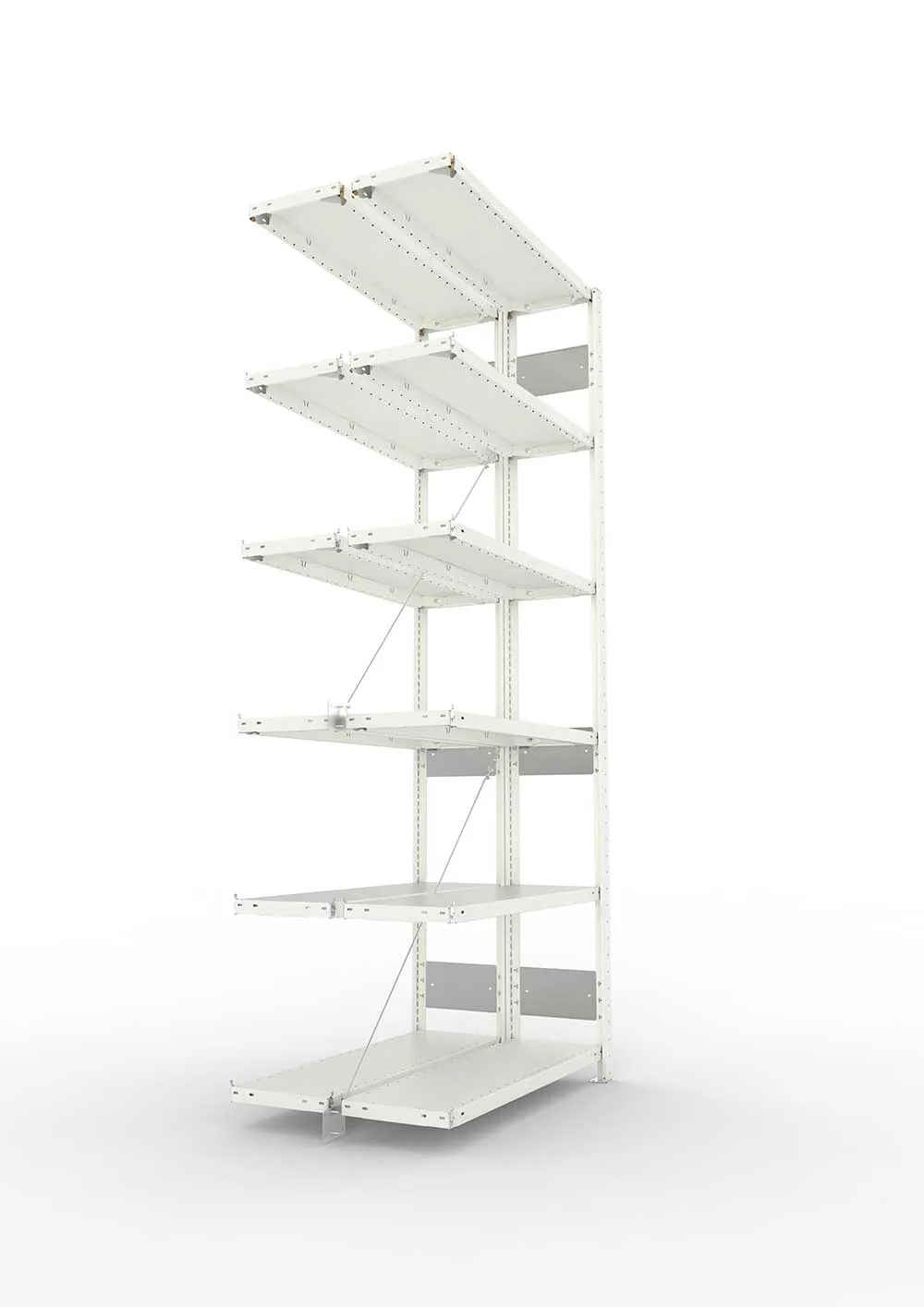 Metallregal Pro-Flex Stecksystem Doppelanbauregal – 250×100×30 cm, 150 kg, RAL 7035