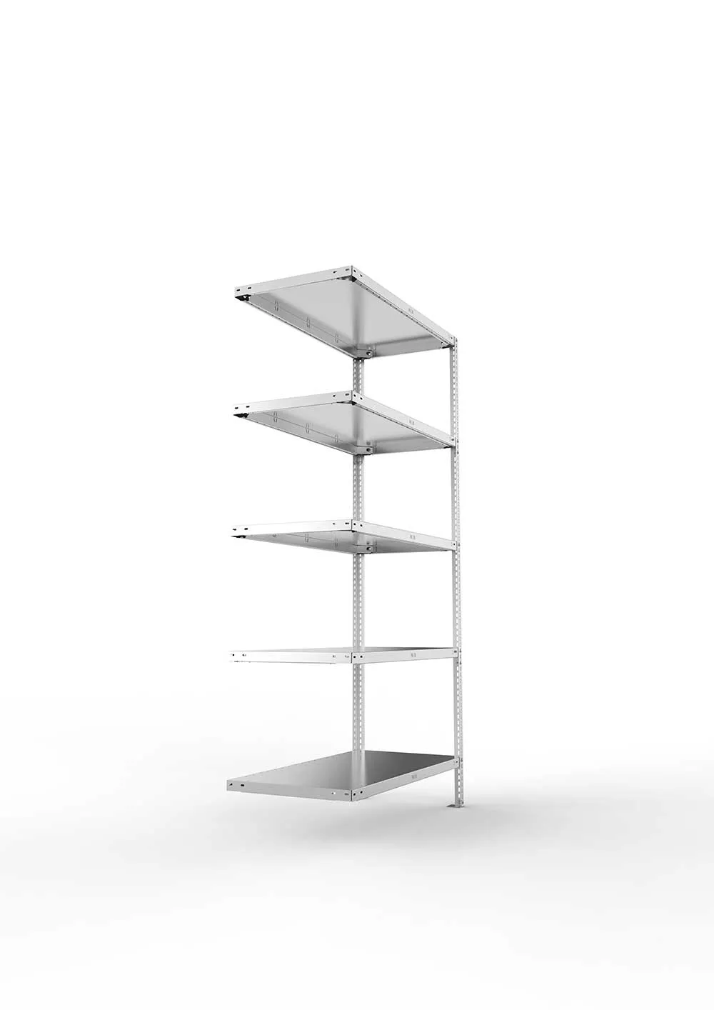 Kellerregal Pro Schraubsystem Anbauregal 200×100×50 cm, 150 kg, 5 Böden, verzinkt
