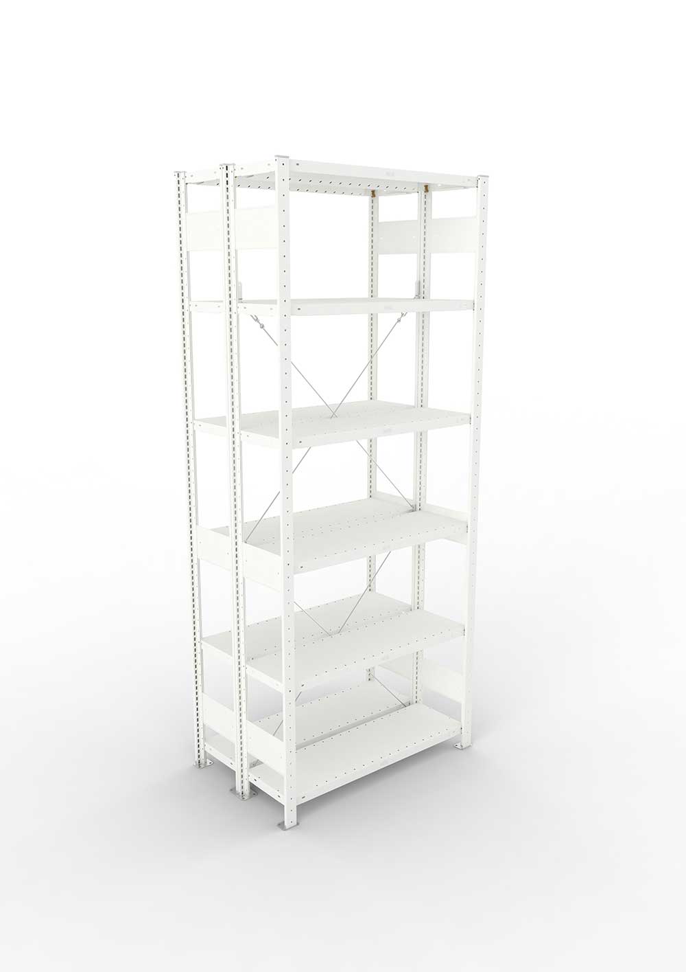 Metallregal Pro-Max Stecksystem Doppelgrundregal – 250×100×30 cm, 230 kg, RAL 7035