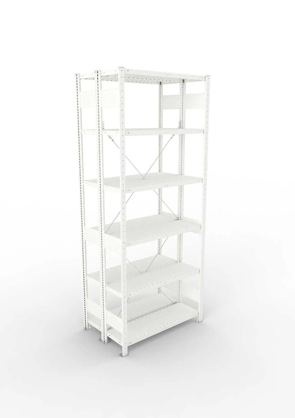 Metallregal Pro-Max Stecksystem Doppelgrundregal – 250×100×30 cm, 230 kg, RAL 7035