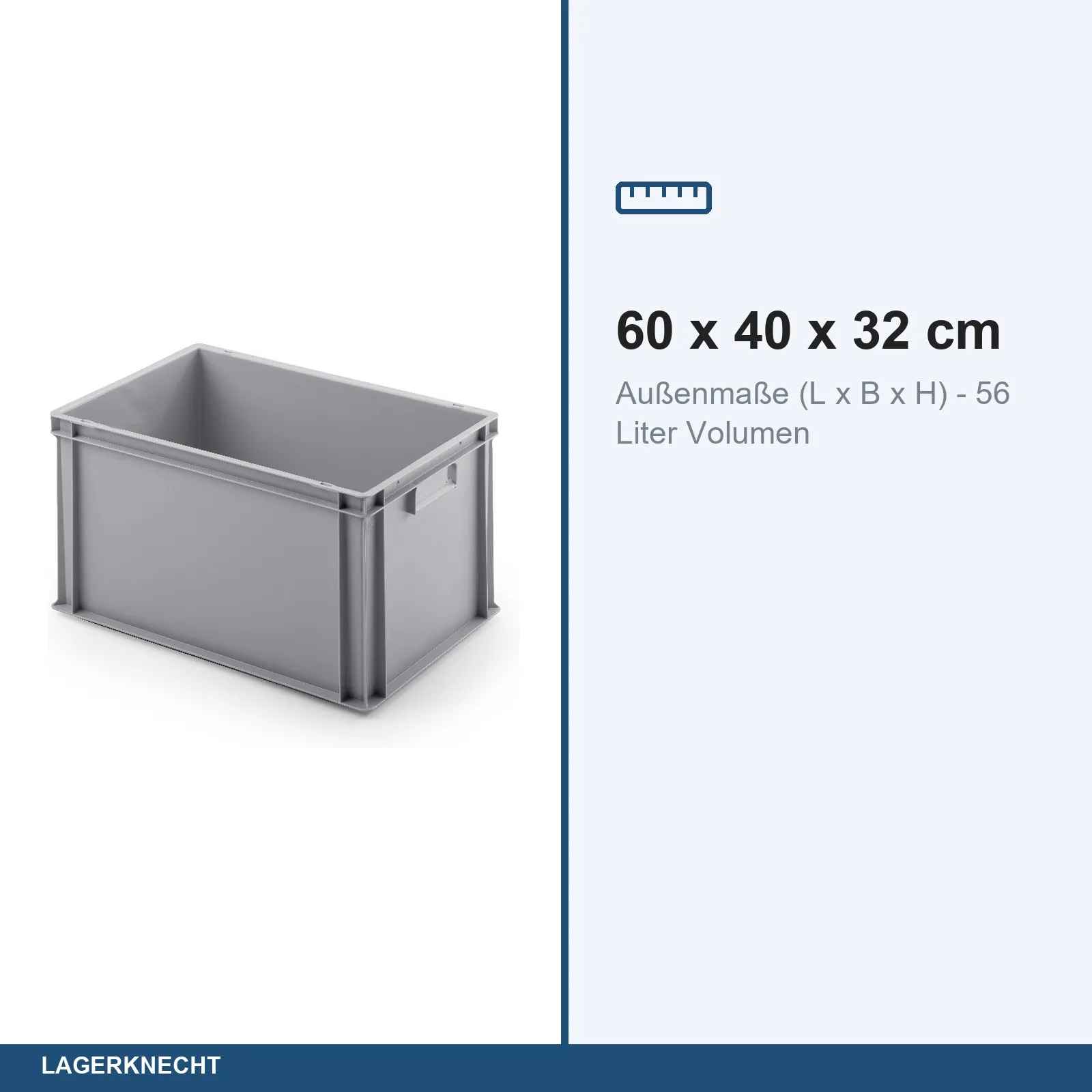 Eurobox 60x40x32 cm mit Scharnierdeckel, UNISTA