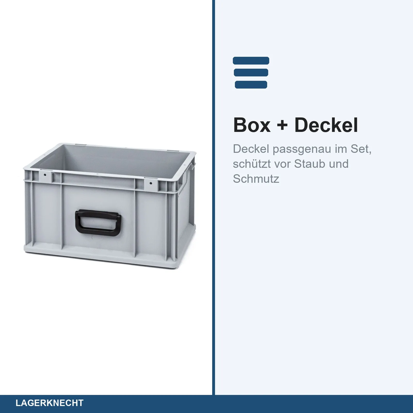 Eurobox 40x30x22 cm mit Scharnierdeckel, NextGen Portable Uno