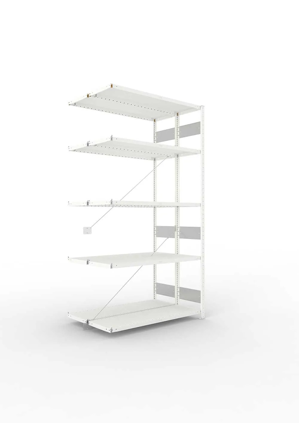 Metallregal Pro-Flex Stecksystem Doppelanbauregal – 250×130×40 cm, 230 kg, RAL 7035