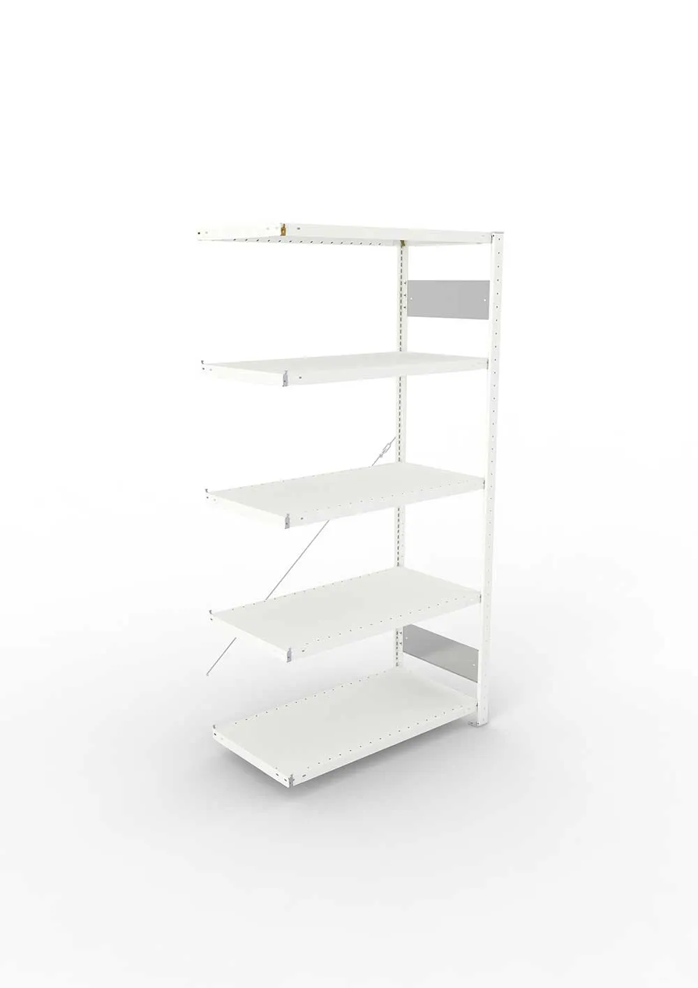 Metallregal Pro-Flex Stecksystem Anbauregal – 200×100×50 cm, 230 kg, RAL 7035, 5 Böden