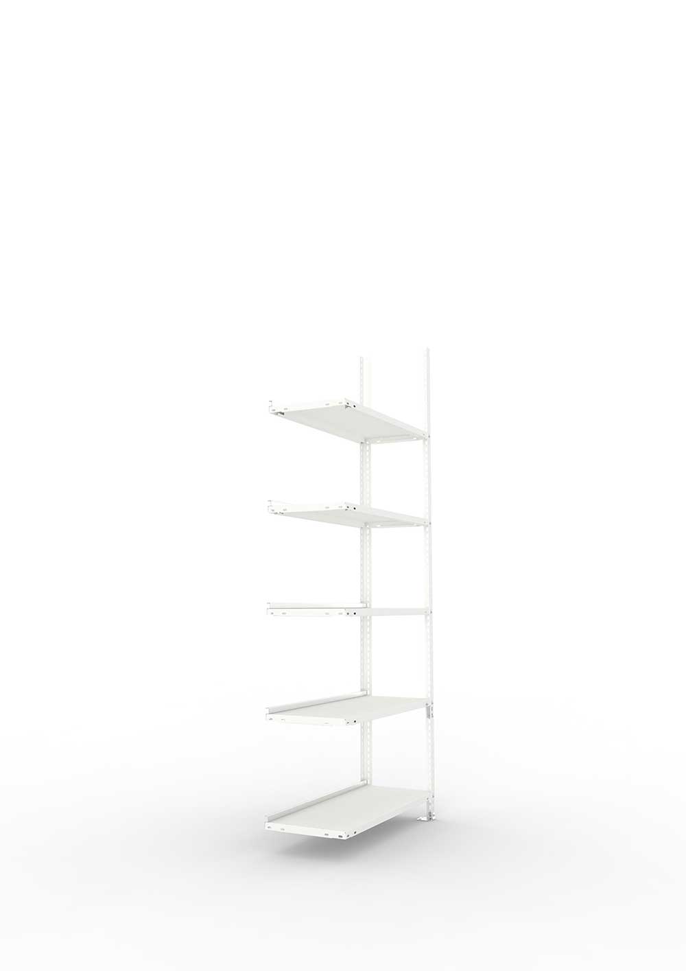 Büroregal Pro Schraubsystem Anbauregal – 185×75×30 cm, RAL 7035, einseitig