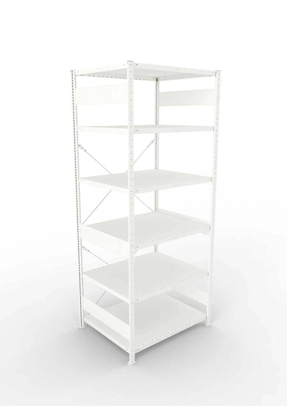 Metallregal Pro-Max Stecksystem Grundregal – 250×100×80 cm, 230 kg, RAL 7035, 6 Böden