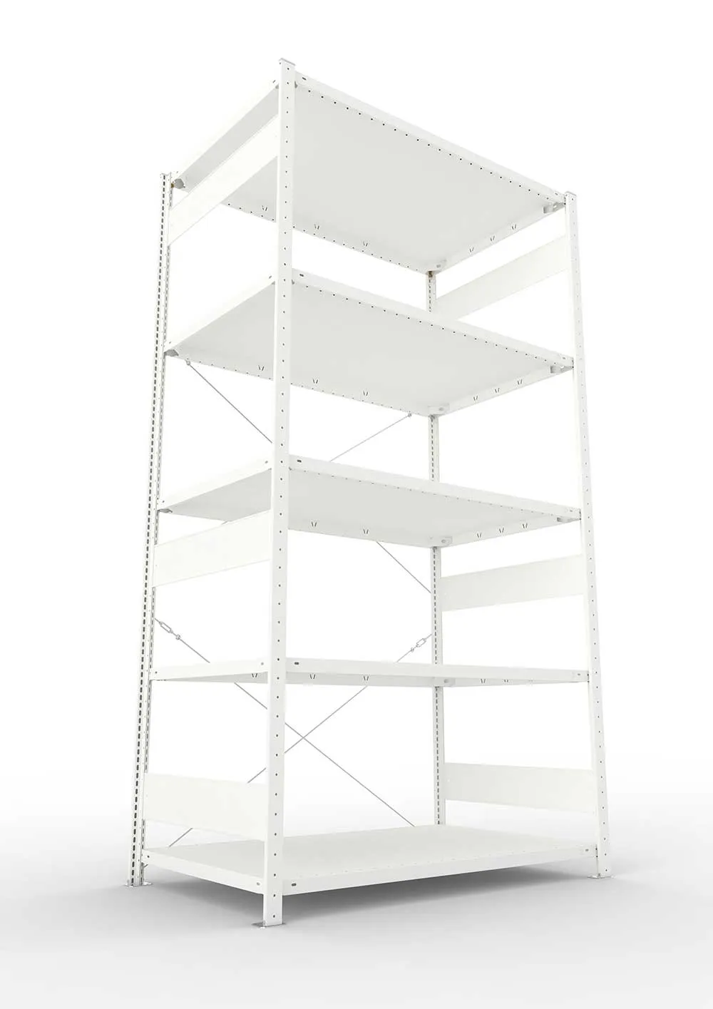 Metallregal Pro-Max Stecksystem Grundregal – 250×130×80 cm, 230 kg, RAL 7035, 5 Böden