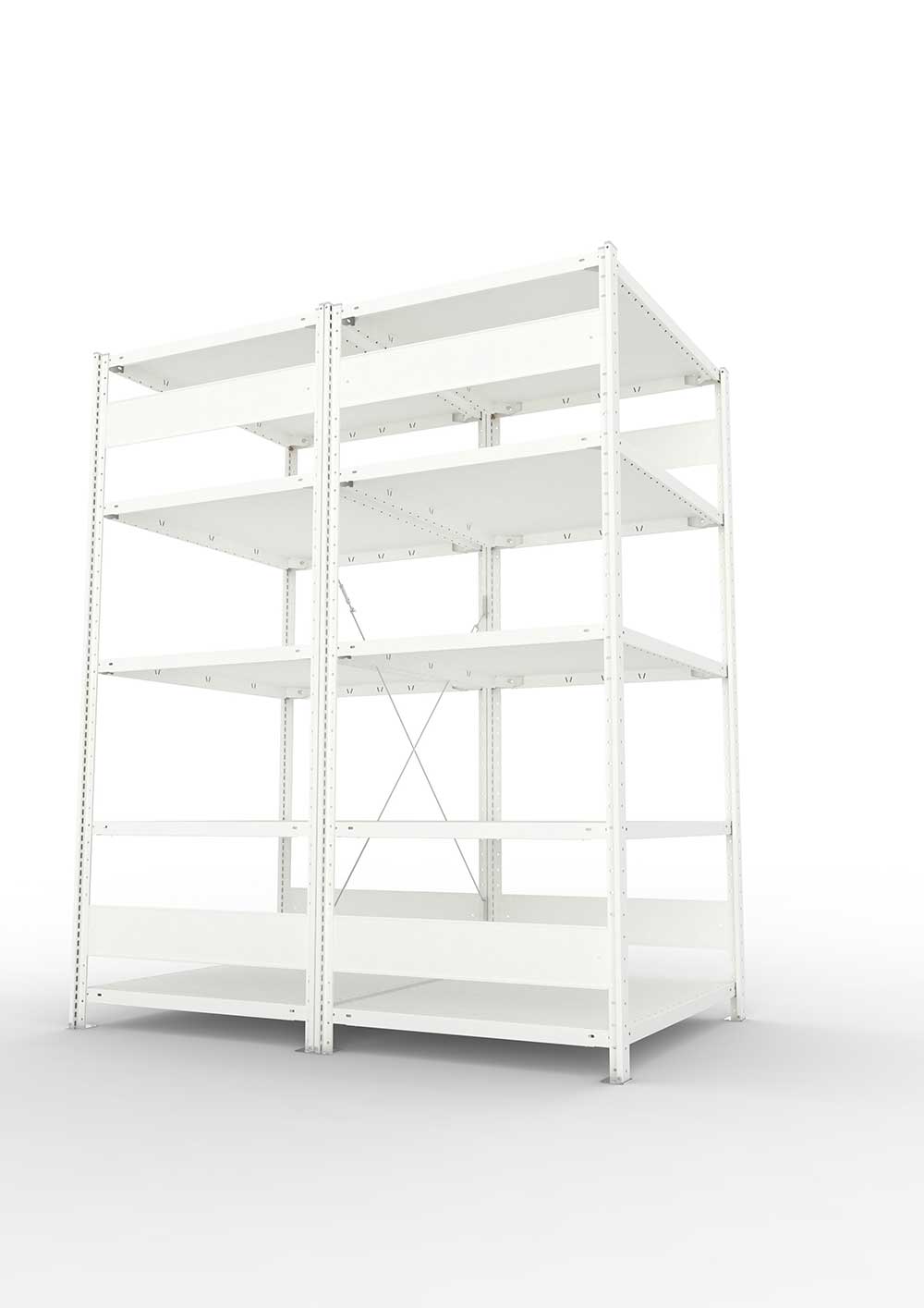 Metallregal Pro-Max Stecksystem Doppelgrundregal – 200×100×80 cm, 230 kg, RAL 7035