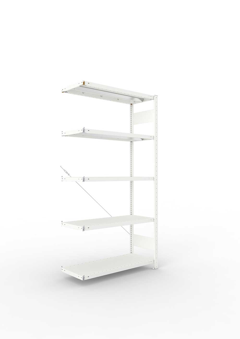 Metallregal Pro-Max Stecksystem Anbauregal – 200×100×40 cm, 330 kg, RAL 7035, 5 Böden