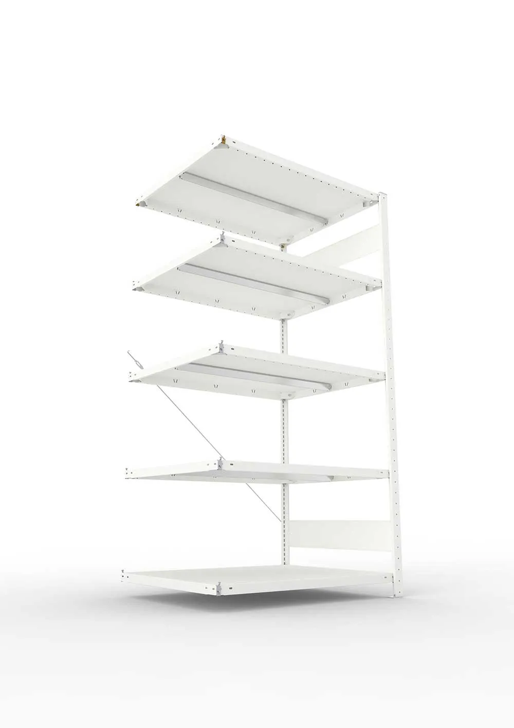 Metallregal Pro-Max Stecksystem Anbauregal – 200×100×80 cm, 330 kg, RAL 7035, 5 Böden