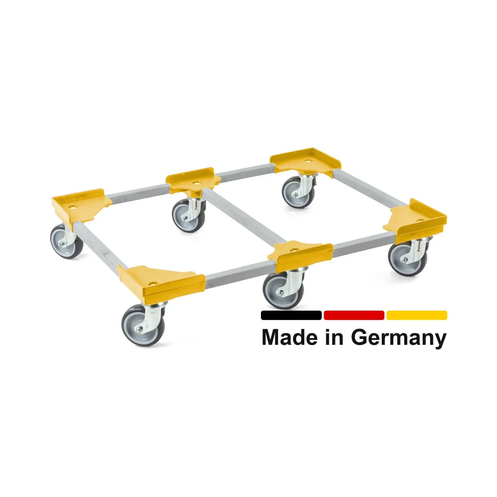 Transportroller VARIABLE - 800x600 - 1x unterteilt - Kunststoffräder 6 Lenkrollen Gelb