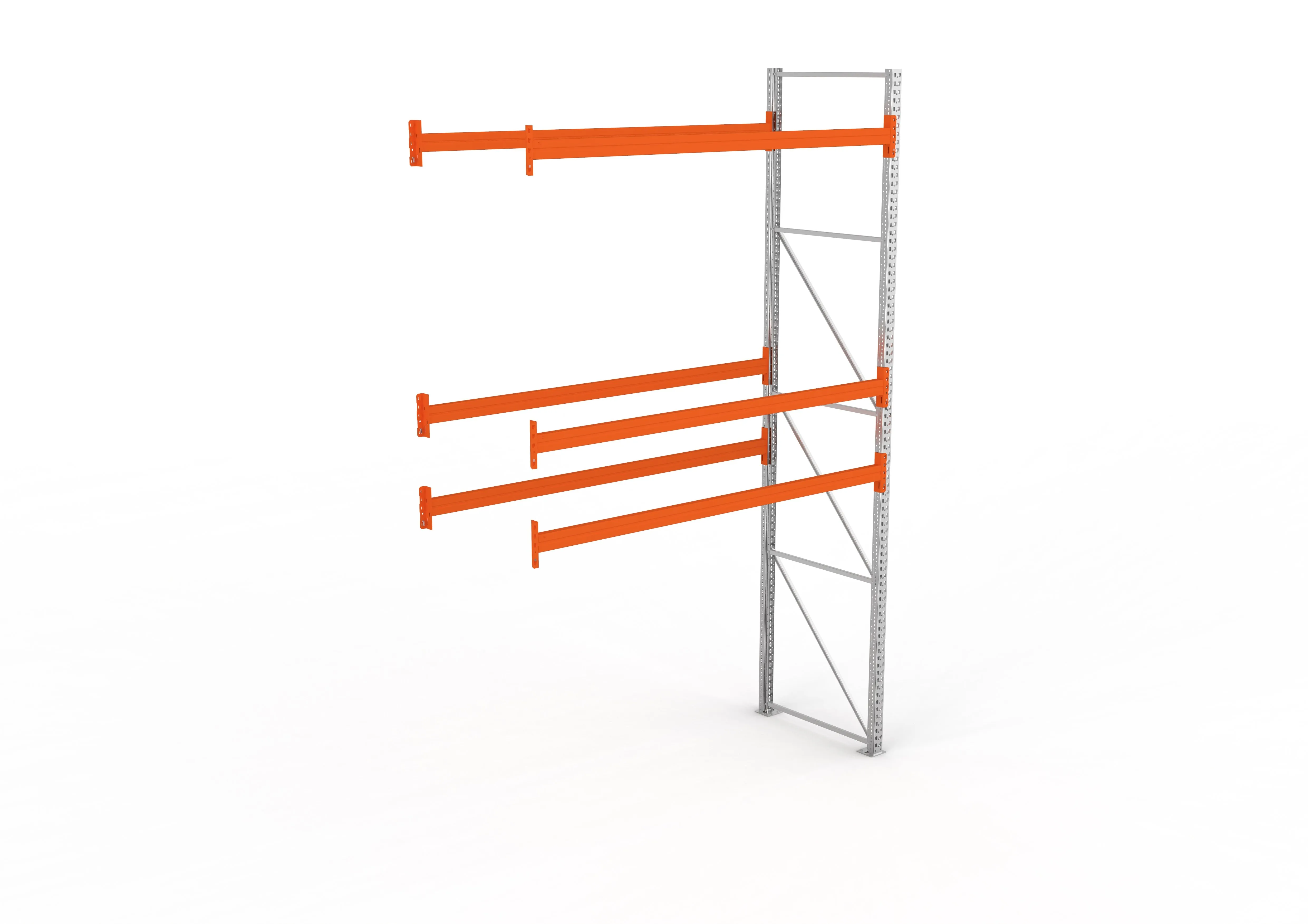 Palettenregal Anbaumodul – 440×278×110 cm, bis 800 kg, 3 Ebenen