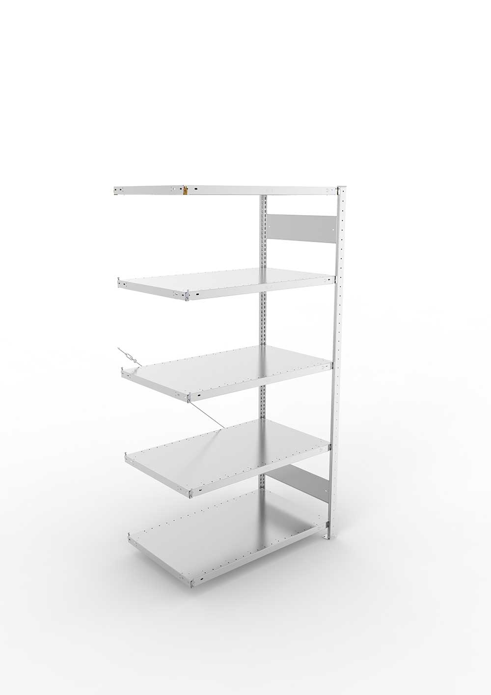 Metallregal Pro-Max Stecksystem Anbauregal – 200×100×60 cm, 330 kg, verzinkt, 5 Böden