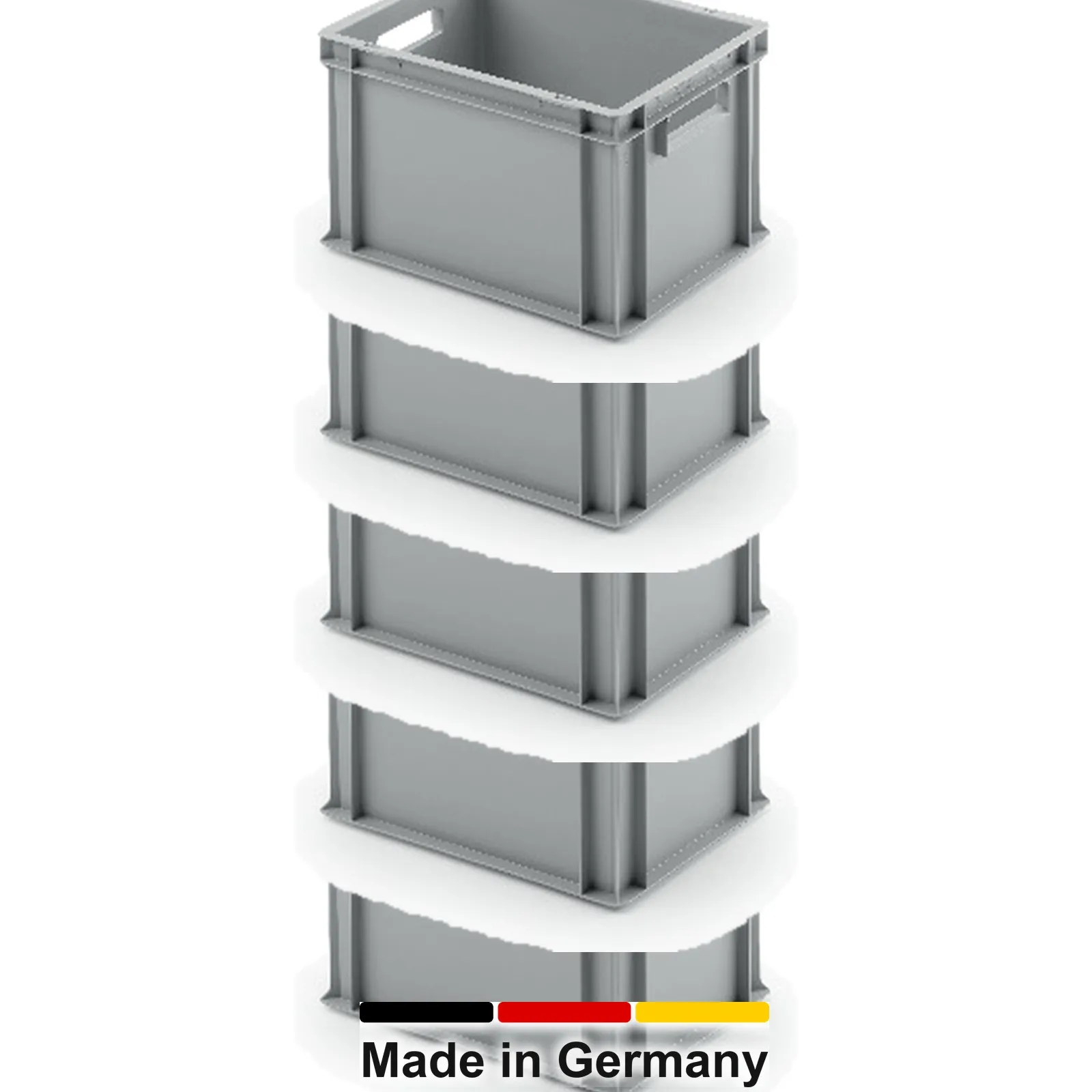 8x Eurobox 40x30x23 cm - UNISTA, Griffe offen