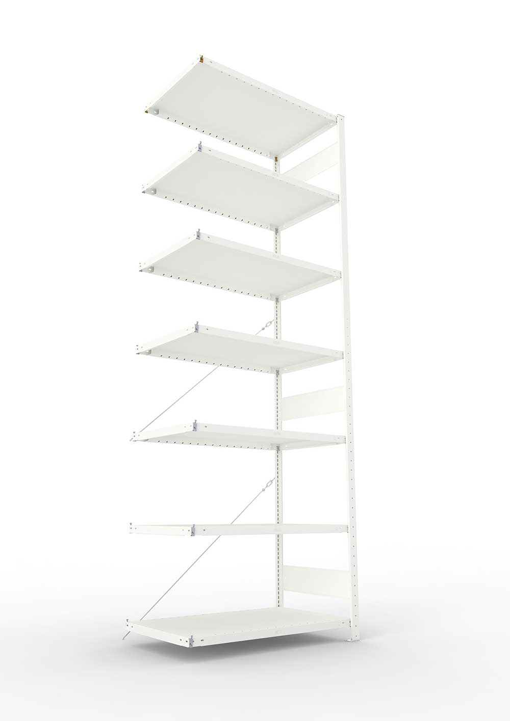 Metallregal Pro-Max Stecksystem Anbauregal – 300×100×60 cm, 230 kg, RAL 7035, 7 Böden