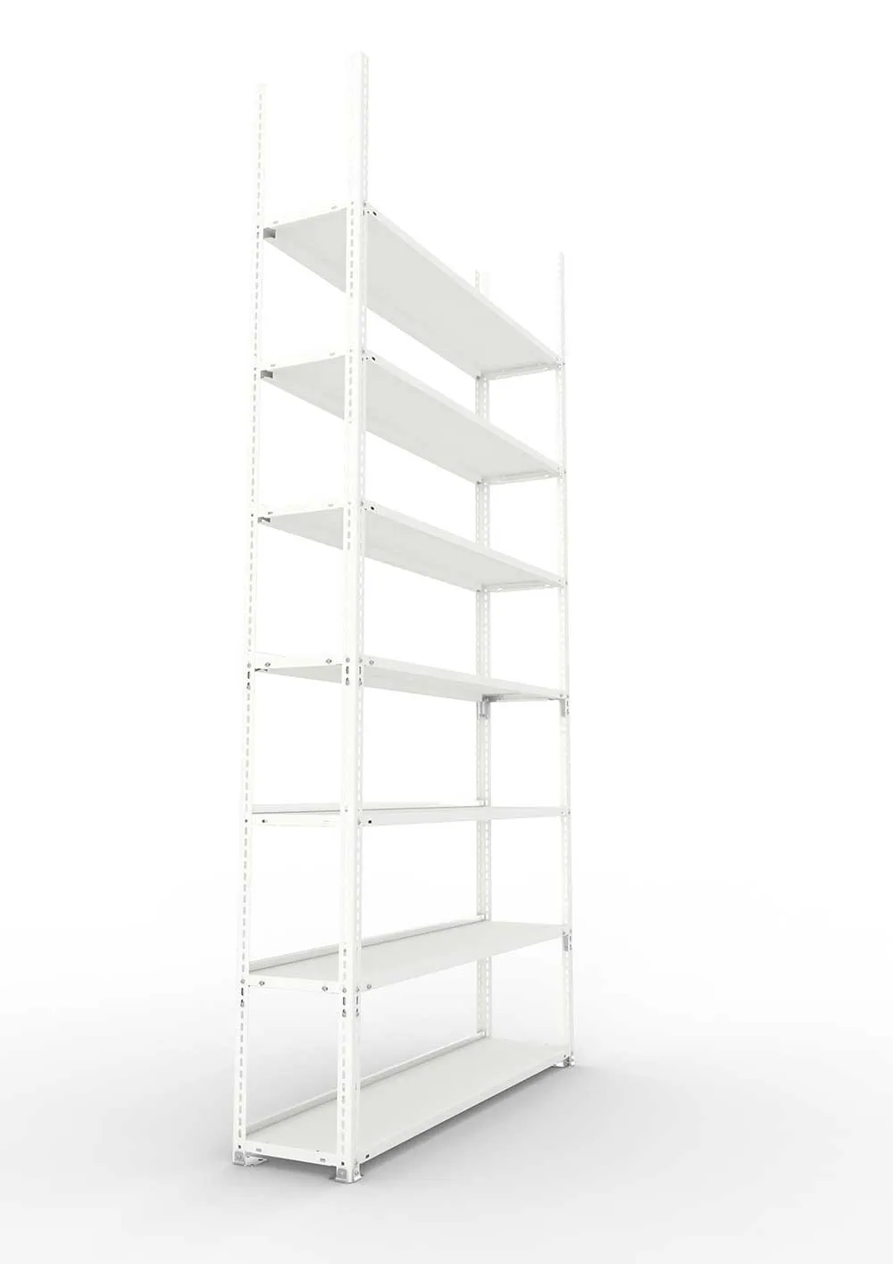 Büroregal Pro Schraubsystem Grundregal – 250×125×30 cm, RAL 7035, einseitig
