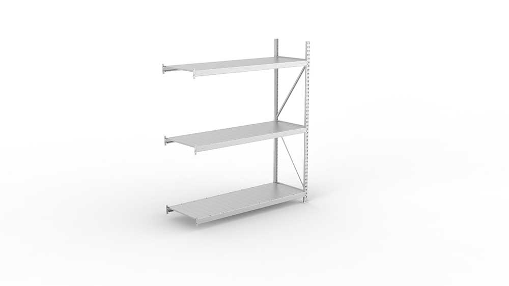 Weitspannregal Anbauregal 220×180×65 cm – Stahlpaneele, verzinkt