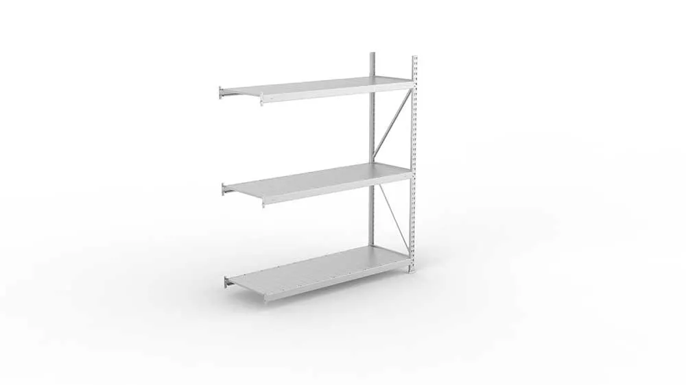 Weitspannregal Anbauregal 220×180×65 cm – Stahlpaneele, verzinkt