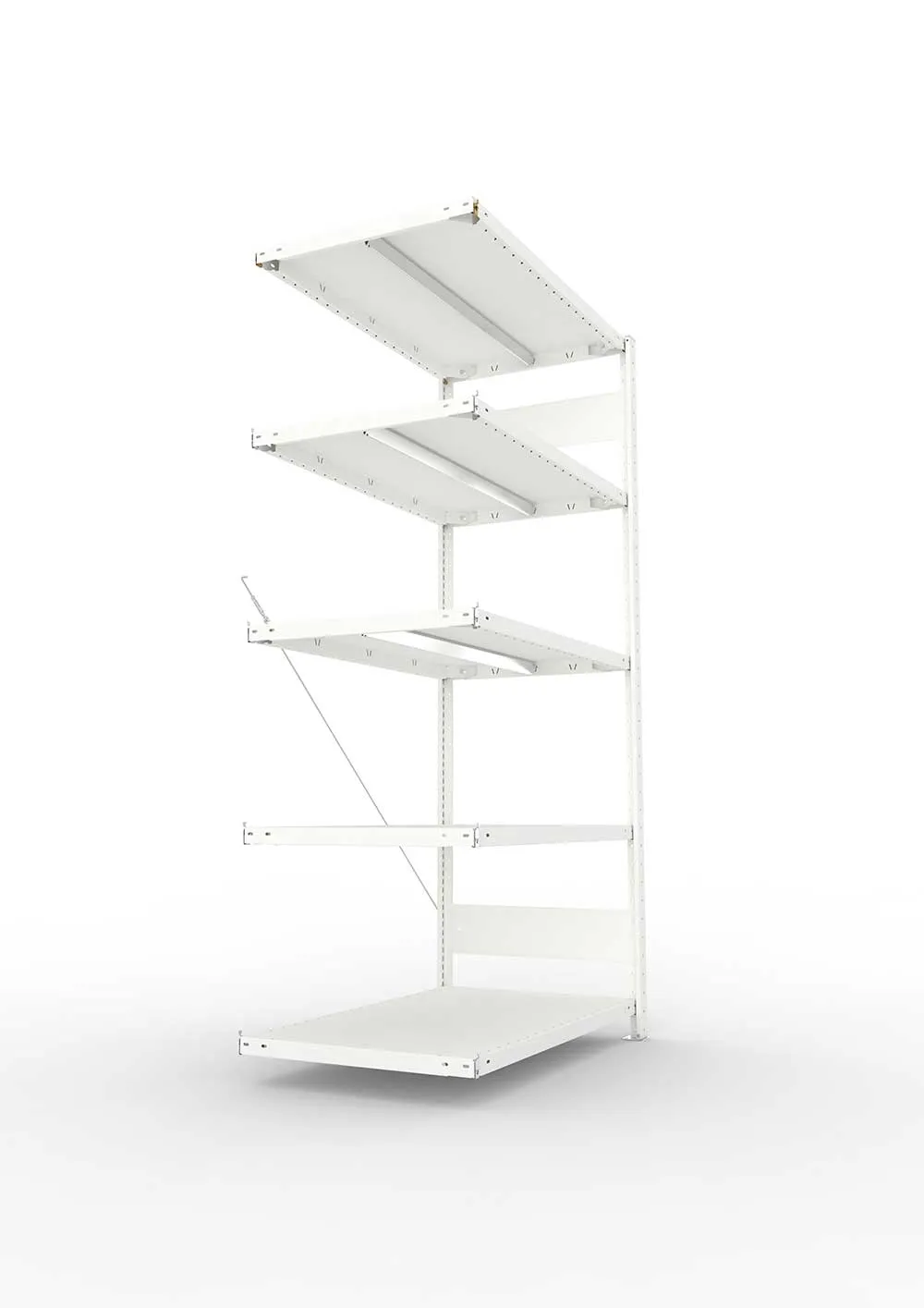 Metallregal Pro-Max Stecksystem Anbauregal – 200×100×60 cm, 330 kg, RAL 7035, 5 Böden