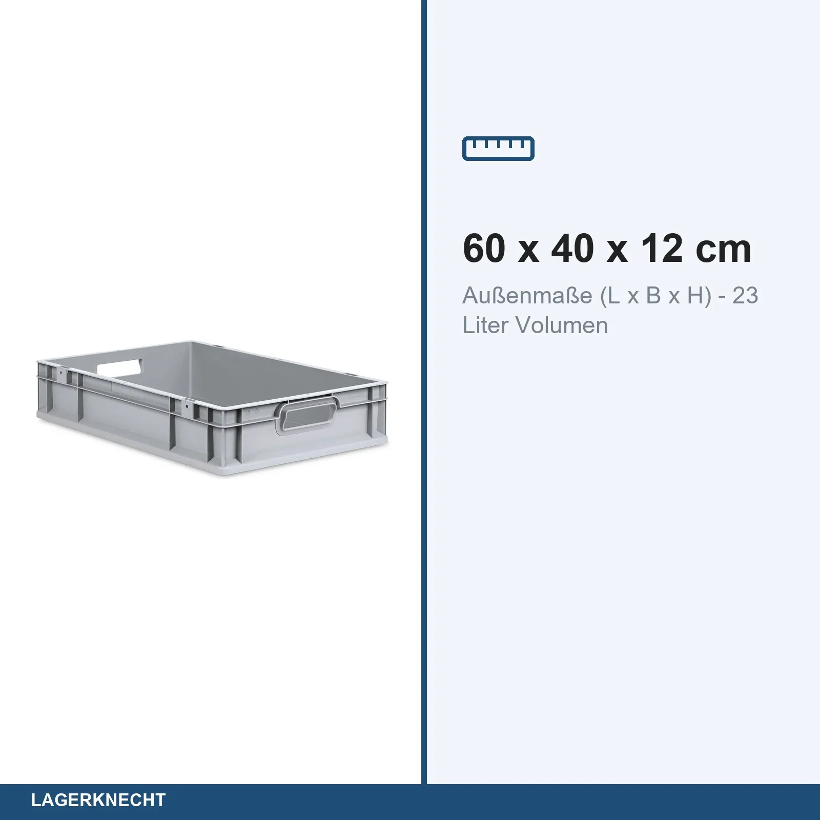 Eurobox 60x40x12 cm mit Scharnierdeckel, NextGen